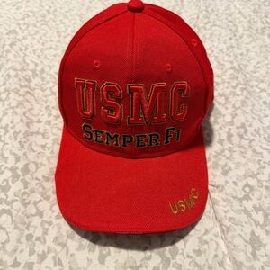 USMC Semper Fi Hat Cap United States Marines Red Adjustable Military